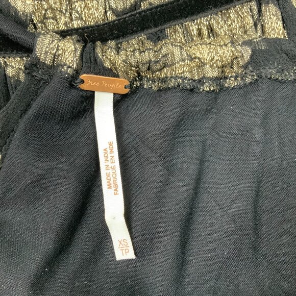 Free People Charlie Bustier Dress Black/Gold Metallic Combo Sz XS - Picture 3 of 16